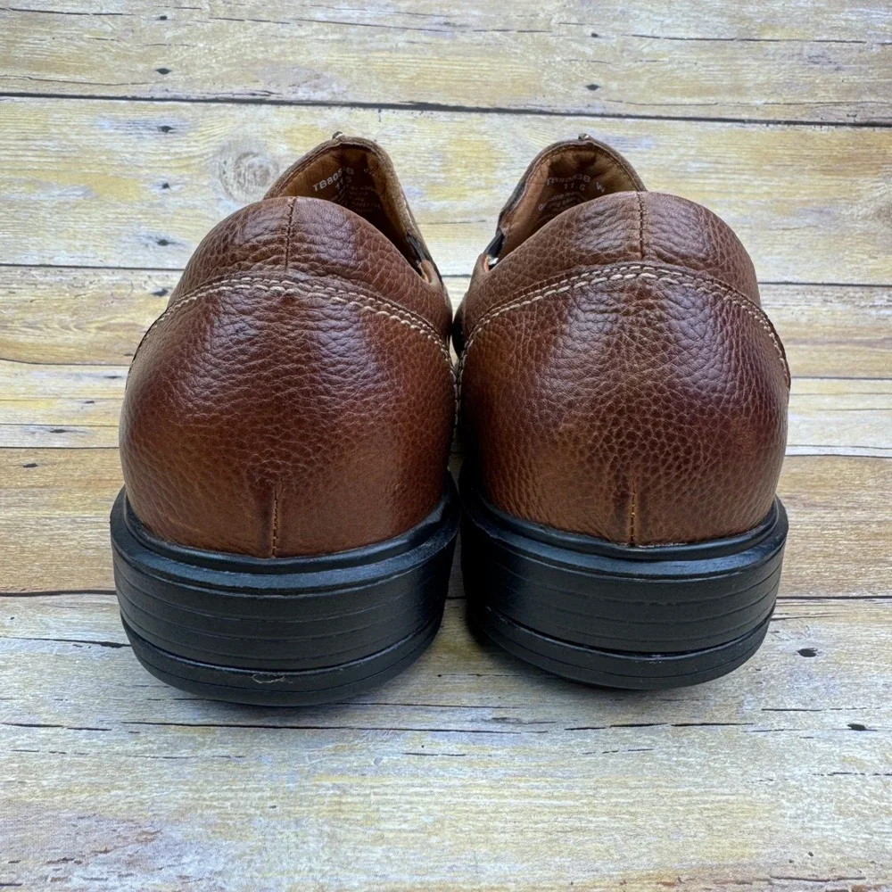 Gravity Defyer Mens Brown Leather‎ Slip On Loafers Comfort Shoes Size 11.5 Wide